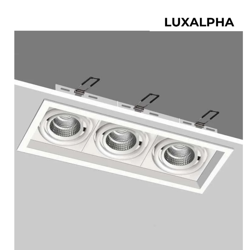 Đèn Downlight Âm Trần Ba Bóng Hình Chữ Nhật LUXALPHA
