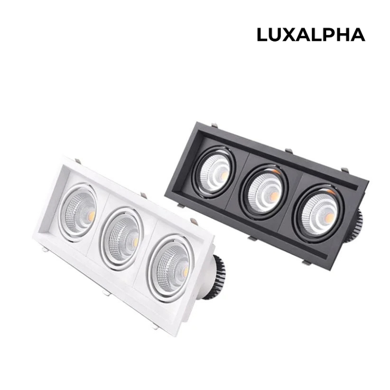 Đèn Downlight Âm Trần Ba Bóng Hình Chữ Nhật LUXALPHA