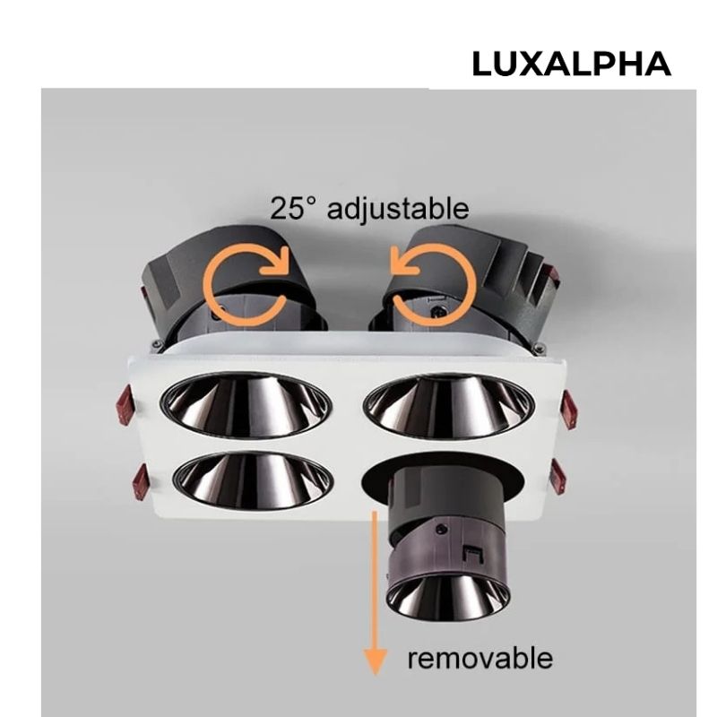 Đèn Downlight Âm Trần Bốn Bóng LUXALPHA