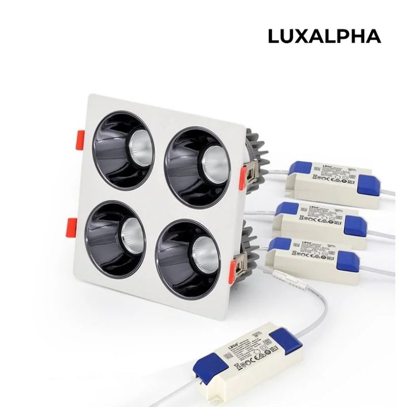 Đèn Downlight Âm Trần Bốn Bóng LUXALPHA