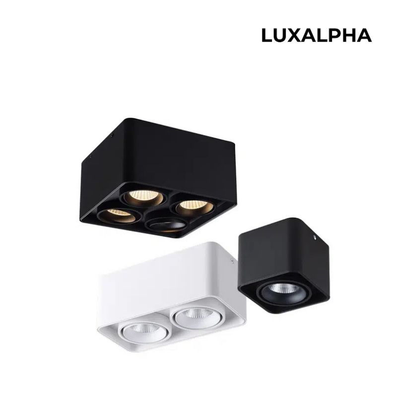 Đèn Ốp Trần Hộp Vuông Đơn, Đôi và Bốn LUXALPHA